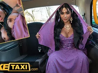 Desi nurse with big joy bags gets her cock-squeezing coochie boinked rock-hard in faux taxi action