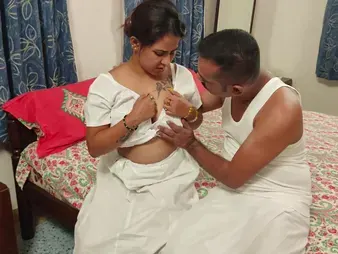 Real Indian team of two having raw passionate dealings wide tourist house