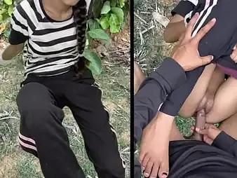 Desi dame A Masculine gets nasty with A Cooky in a risky open-air hook-up