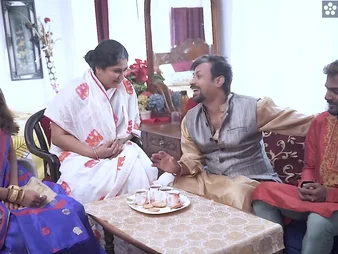 Desi Aunty gets her taut takings porked rock-hard at the end of one's tether her Indian dissimulation son-in-law