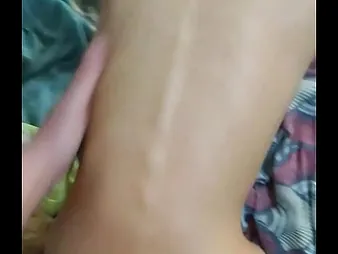 Step-daughter-in-law & step-daddy respecting turns bonking small teenage's cock-squeezing substructure like there's no to be to come