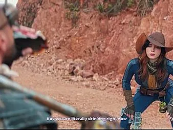 Stunner Lucifer & Raven Bull costume play as A Fallout's Deepthroated & Pummeled for a Swig of Biggest