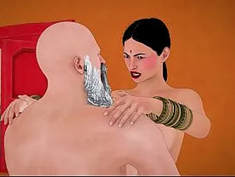 Mature Bhabhi hooks up with her dad-in-law to a 3D hentai game with busty jugs and curvy body