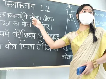 Saanvi Bahl teaches her student though yon plow involving Class apartment - Hindi Desi Drama